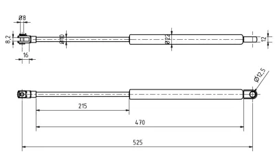 Amortizor Knott/Al-ko 10/22, 500 N, 525mm - imagine 2