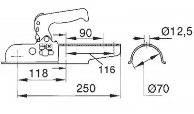 Cupla AL-BE EM 80 R-G, Ø 70 mm, 800KG - imagine 2