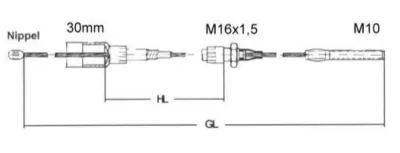 Cablu frana AL-KO Longlife HL 1000SL 1260 mm - imagine 2