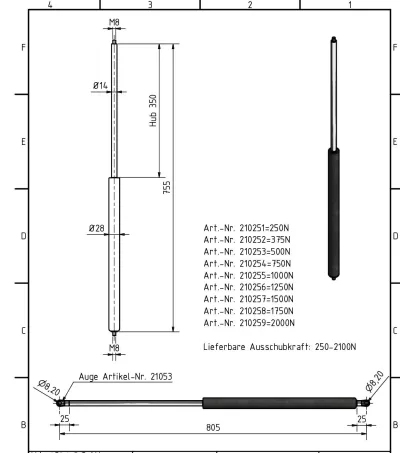 Amortizor Knott/Al-ko 14/28, 1000 N