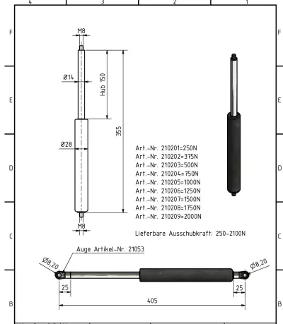 Amortizor Al-ko/Knott 14/28, 1750 N