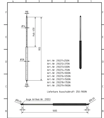 Amortizor Al-ko/Knott 14/28, 1750 N