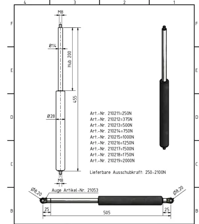 Amortizor Al-ko/Knott 14/28, 250 N