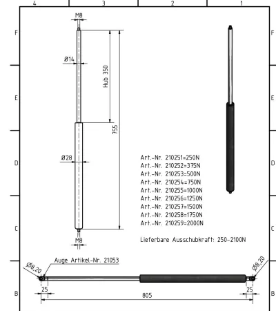 Amortizor Al-ko/Knott 14/28, 250 N