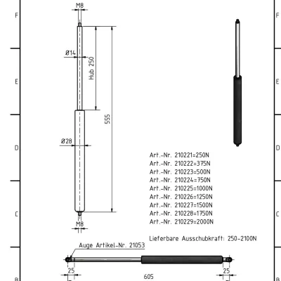 Amortizor Al-ko/Knott 555 mm