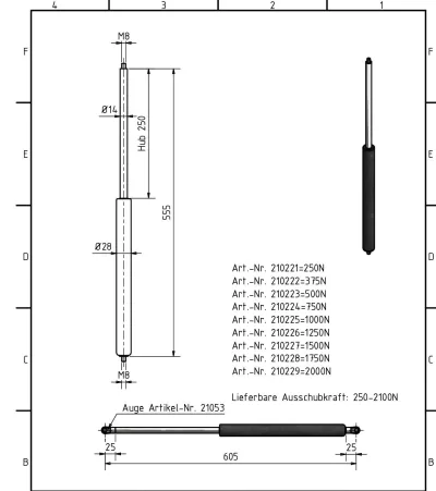 Amortizor Al-ko/Knott 555 mm