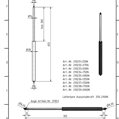 Amortizor Al-ko/Knott 655 mm