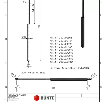 Amortizor Al-ko/Knott 705 mm