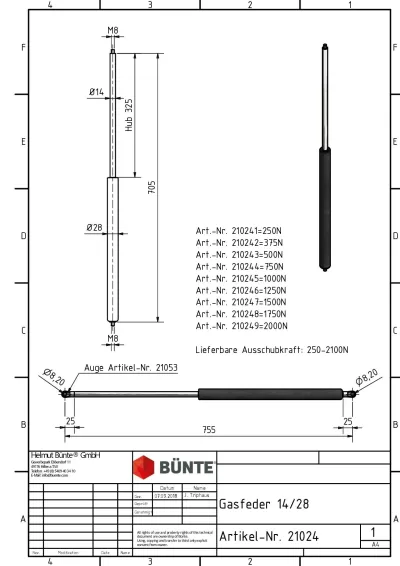 Amortizor Al-ko/Knott 705 mm