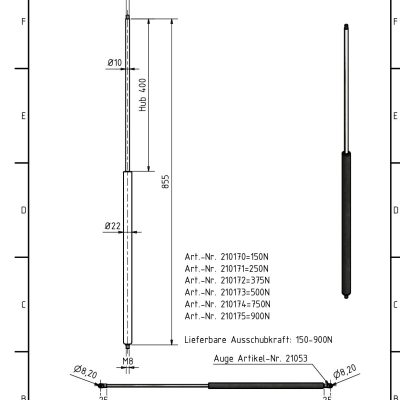 Amortizor 855 mm