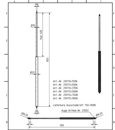 Amortizor 855 mm