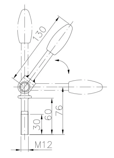 Surub cu articulatie, M12, 76 mm - imagine 2