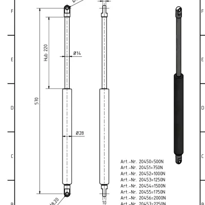 Amortizor Al-ko/Knott 570 mm