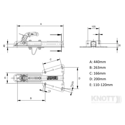 Cupla KNOTT KZE in V, 750 kg - imagine 2