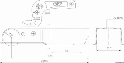 Cupla SPP ZSK-750J, 750 kg, 70,5 mm - imagine 2