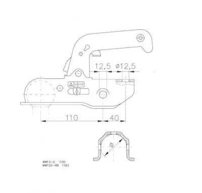 Cupla WINTERHOFF WW 13-N, 1500 kg, Ø 45-46 mm - imagine 2