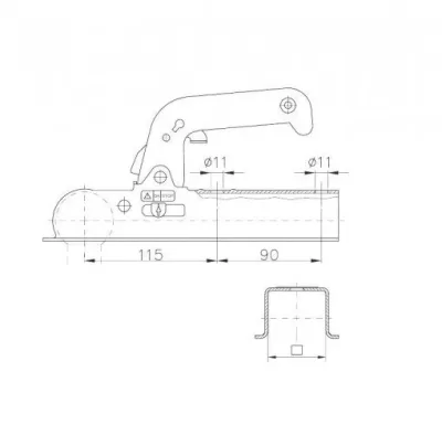 Cupla Alko/Knott WW 8-D45, -800 kg, 45 mm - imagine 2