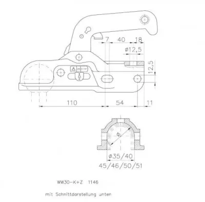 Cupla WINTERHOFF WW 30-K+Z, 3000 kg,  universala, - imagine 2