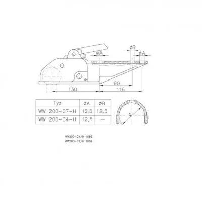 Cupla WINTERHOFF WW 200-C7-H, -3000 kg, Ø 70 mm - imagine 2