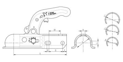 Cupla KNOTT K30U, universal, 3000 kg, Ø 35/40/45/50 mm - imagine 3